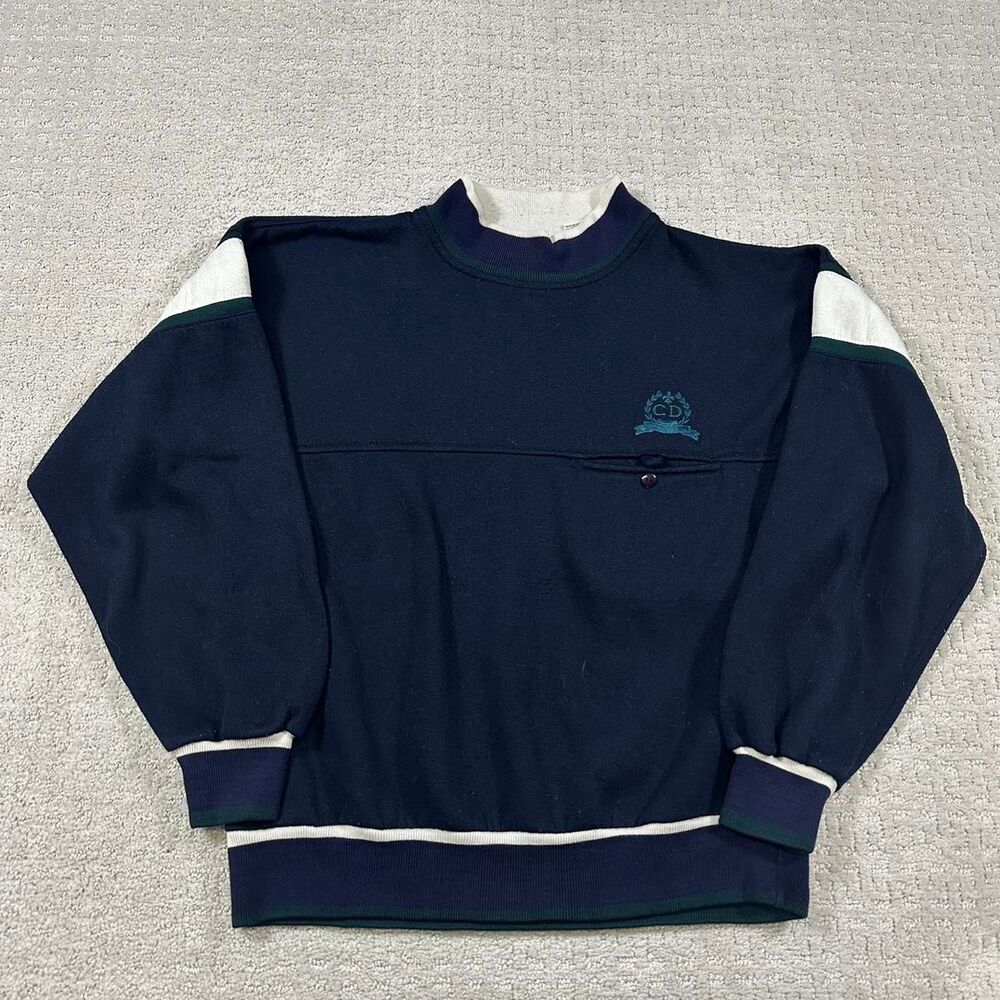 Vintage Dior Men's Navy and Blue Sweatshirt